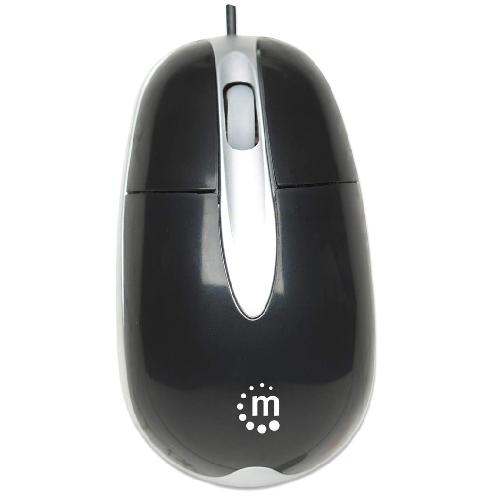 Mouse óptico clásico MH3 Manhattan, Alámbrico, 1000DPI, USB