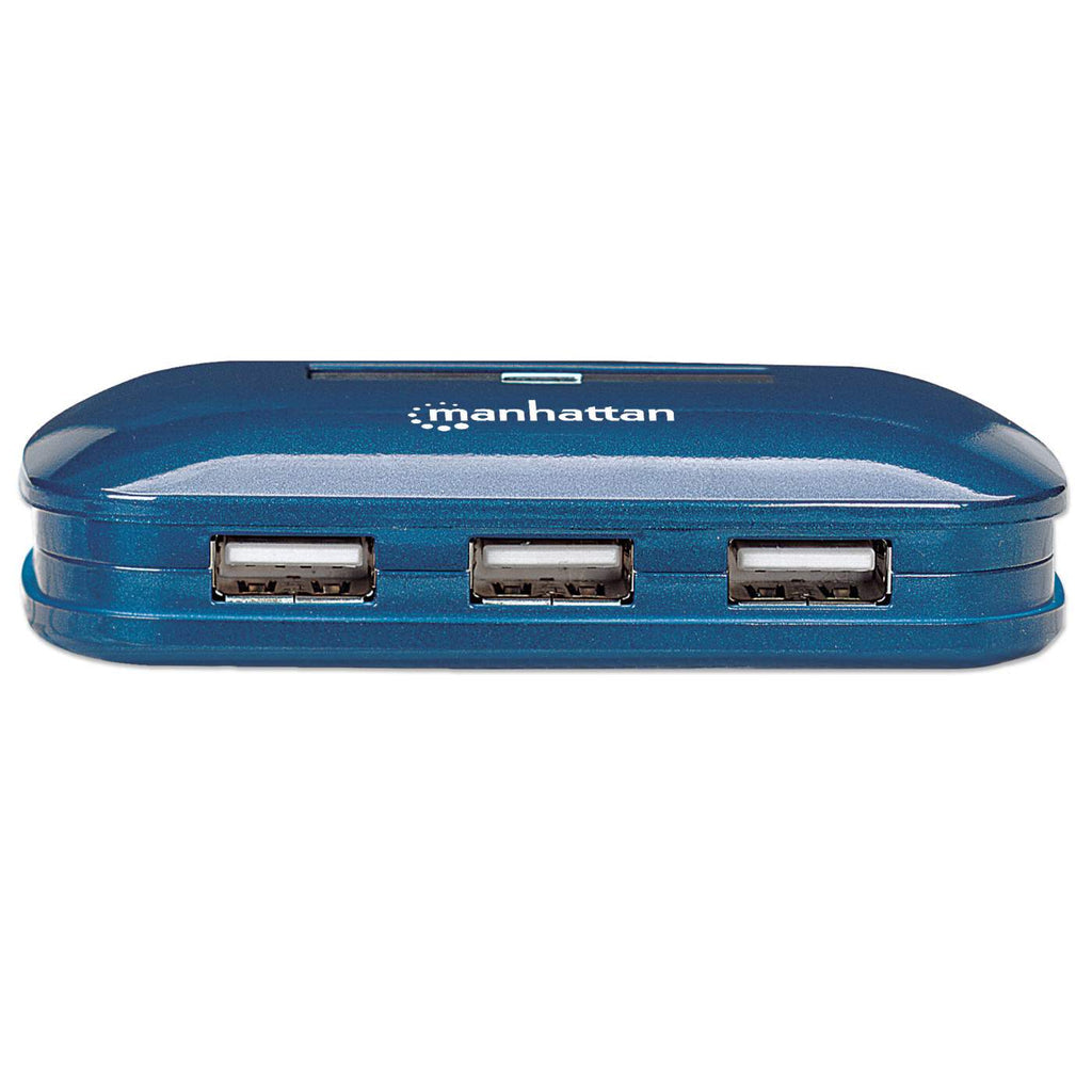 INTRACOM HUB USB V2.0 7 PTOS AZUL CON PERP FUENTE.