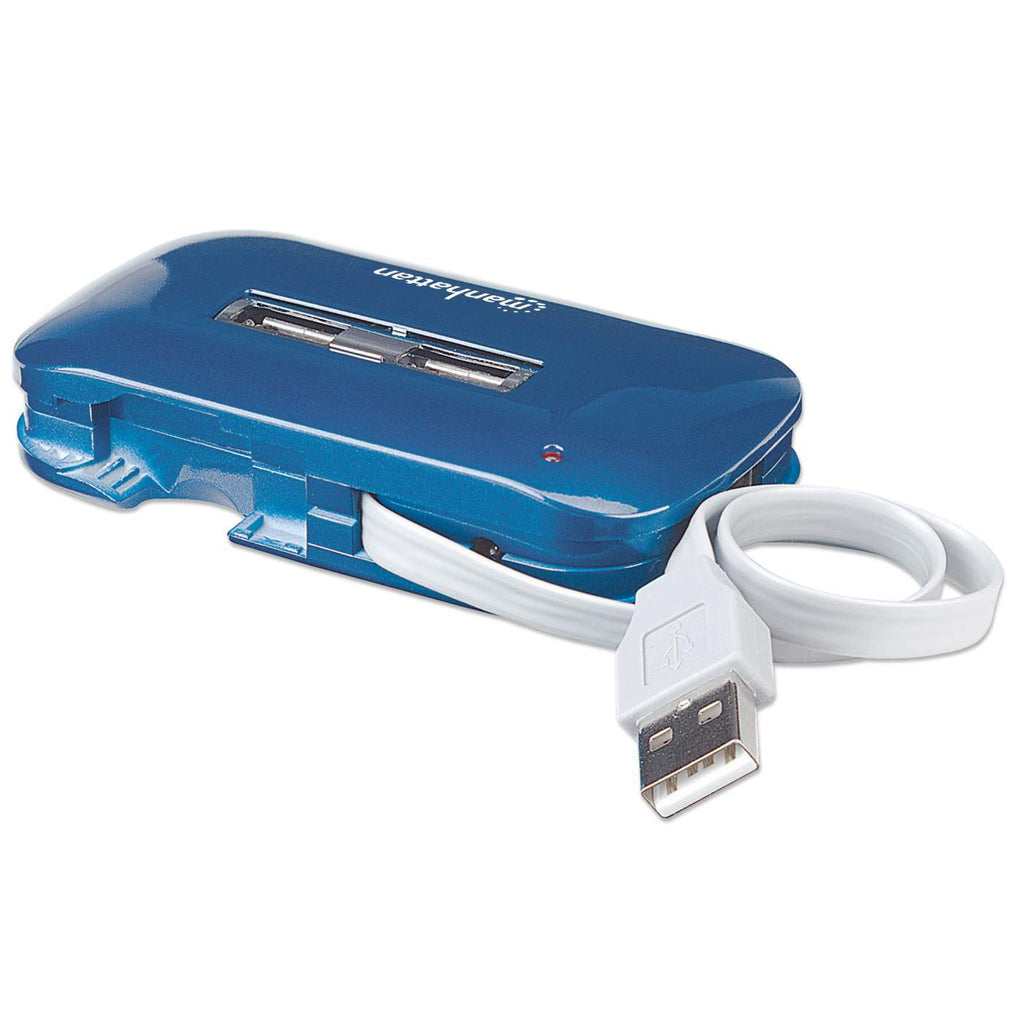 INTRACOM HUB USB V2.0 7 PTOS AZUL CON PERP FUENTE.