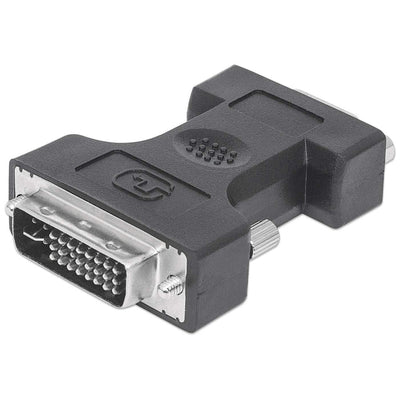 Adaptador DVI A&D 29M MANHATTAN HD15H - 1 x 15-pin HD-15 VGA Female - Níquel Conector - Negro