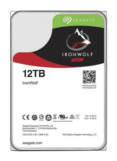 ST12000VN0008 Disco Duro para NAS Seagate IronWolf 3.5" de 1 a 8 Bahías, 12TB, SATA III, 6Gbit/s, 7200RPM, 256MB Caché