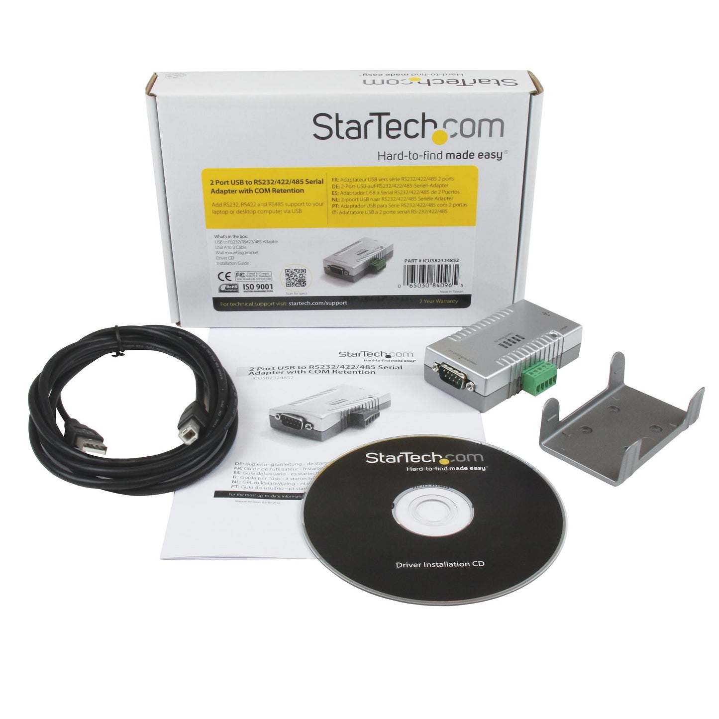 STARTECH CONSIG ADAPTADOR USB 2 PUERTOS SERIAL CTLR RS232 422 485 CON RETENCION COM