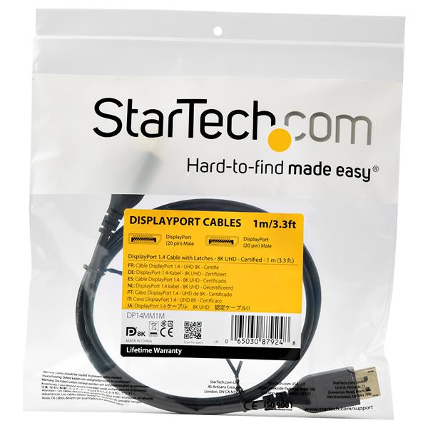 STARTECH CONSIG CABLE DISPLAYPORT 1.4 DE 1M CABL VESA CERTIFIED 8K60HZ HBR3