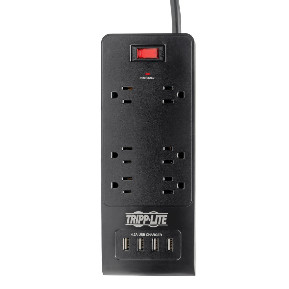 TRIPPLITE MN SUPRESOR DE PICOS 6 CONTACTOS PERP 4 PUERTOS USB CABLE DE 1.83 M NEGR