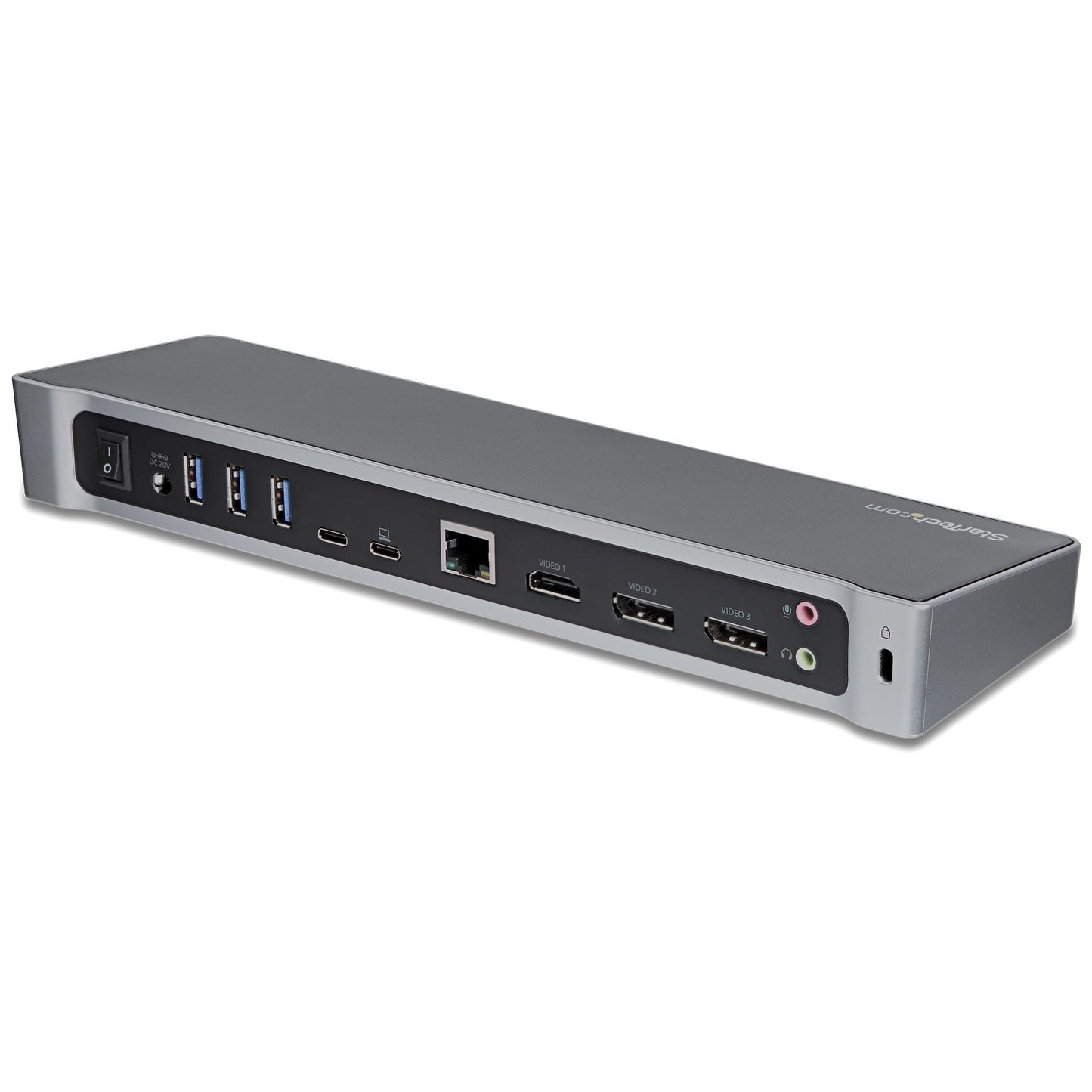 StarTech.com Docking Station DK30CH2DEP USB-C, 2x USB 3.0, 1x HDMI, 2x DisplayPort, 1x RJ-45, Plata/Negro