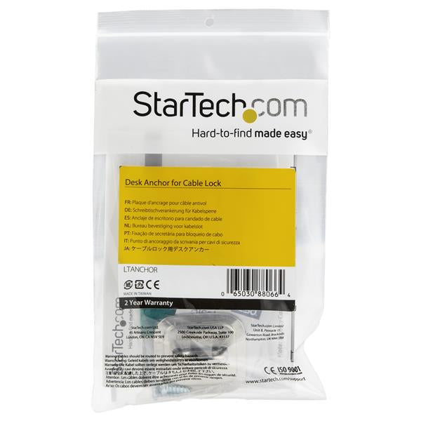 StarTech.com Ancla para Cable con Candado LTANCHOR, 1 Anillo, Plata