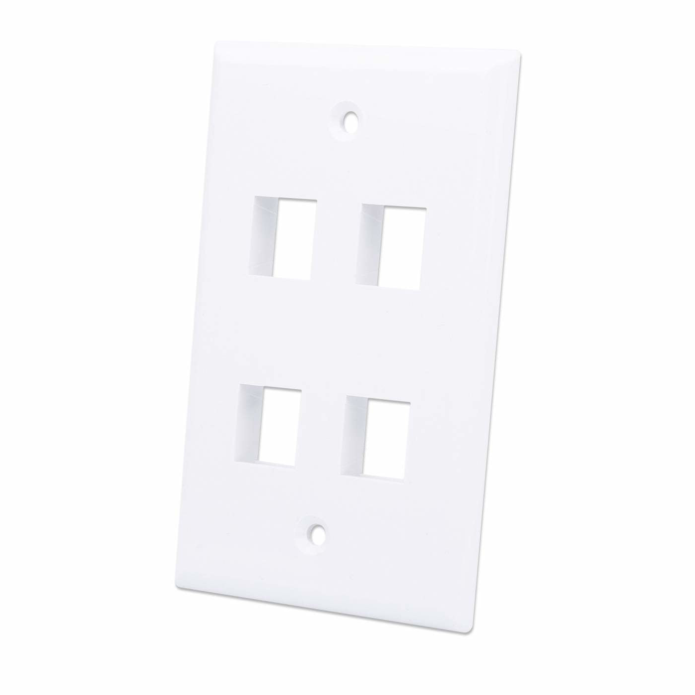 TAPA DE PARED FACEPLATE PLACA PANL 4 PUERTOS BLANCO