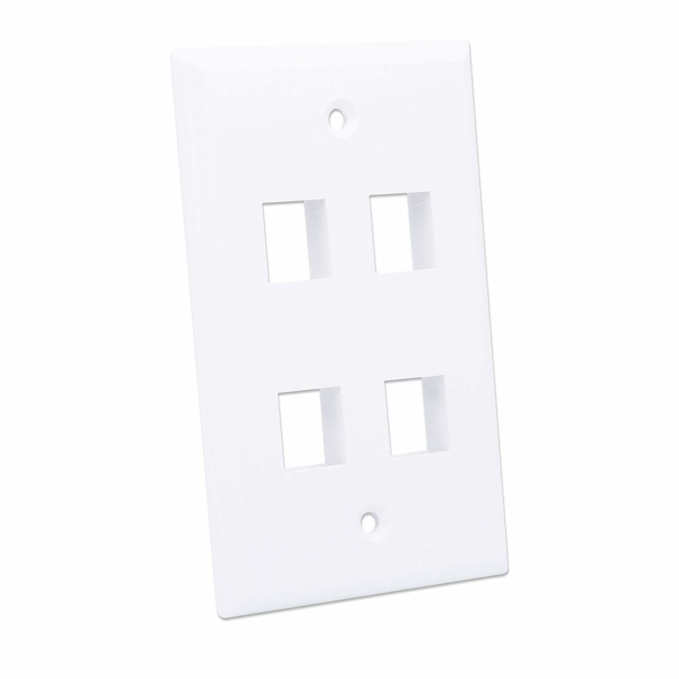 TAPA DE PARED FACEPLATE PLACA PANL 4 PUERTOS BLANCO