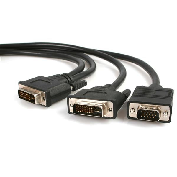 STARTECH CONSIG CABLE 1.8M DIVISOR DVI-I MACHO CABL A DVI-D Y VGA HD15 MACHO SPLITTE.