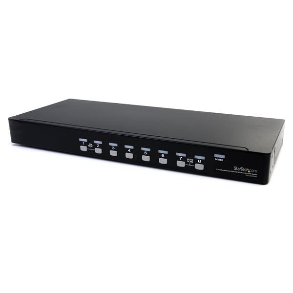 STARTECH CONSIG CONMUTADOR SWITCH KVM VGA 8 PERP PUERTOS USB A Y AUDIO 1U RACK