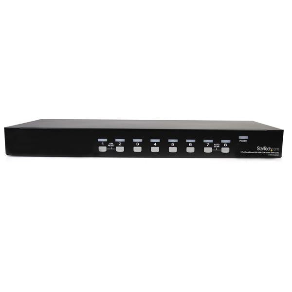 STARTECH CONSIG CONMUTADOR SWITCH KVM VGA 8 PERP PUERTOS USB A Y AUDIO 1U RACK