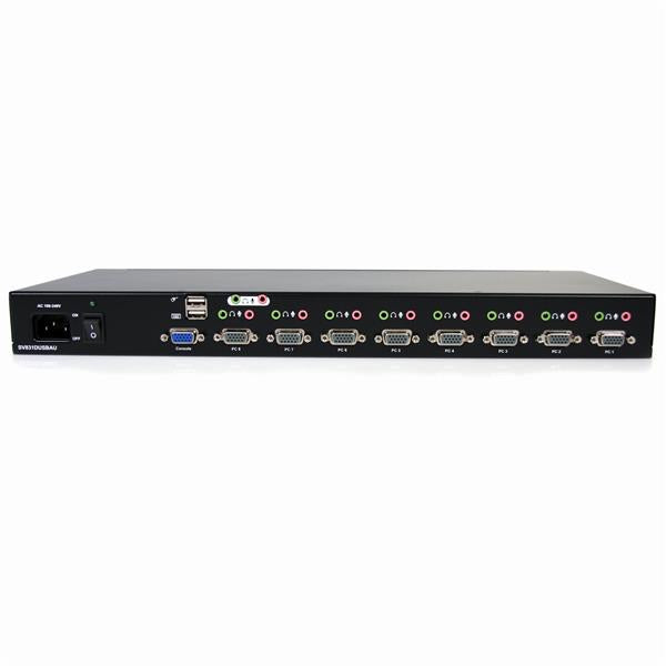 STARTECH CONSIG CONMUTADOR SWITCH KVM VGA 8 PERP PUERTOS USB A Y AUDIO 1U RACK