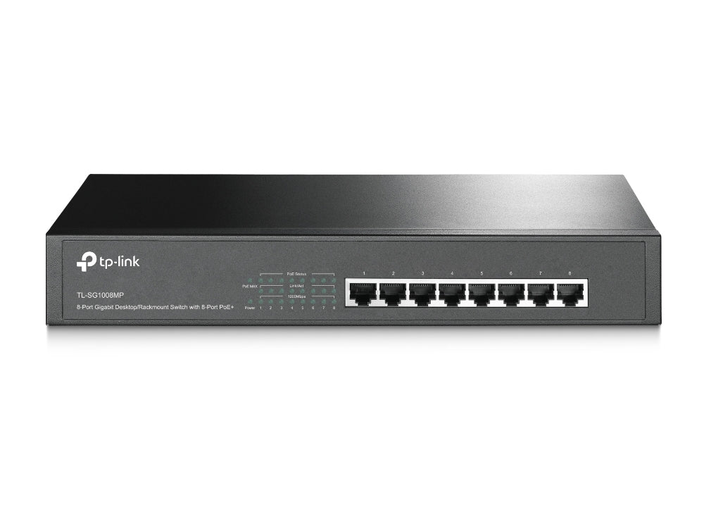 TP-LINK SWITCH GIGABIT DE 8 PTOS POE DEPERP 124W PARA RACK 13IN.CAJA DE ACERO