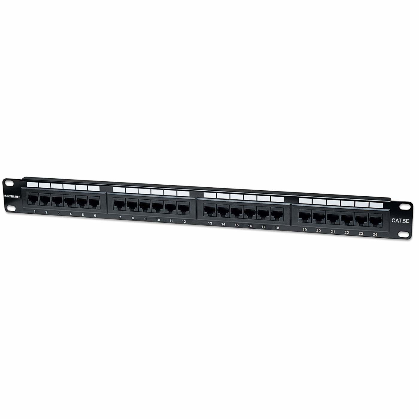 IC INTRACOM PANEL DE PARCHEO CAT5E UTP 24 CABL PTOS RJ45 MONTAJE RACK 19IN 1U