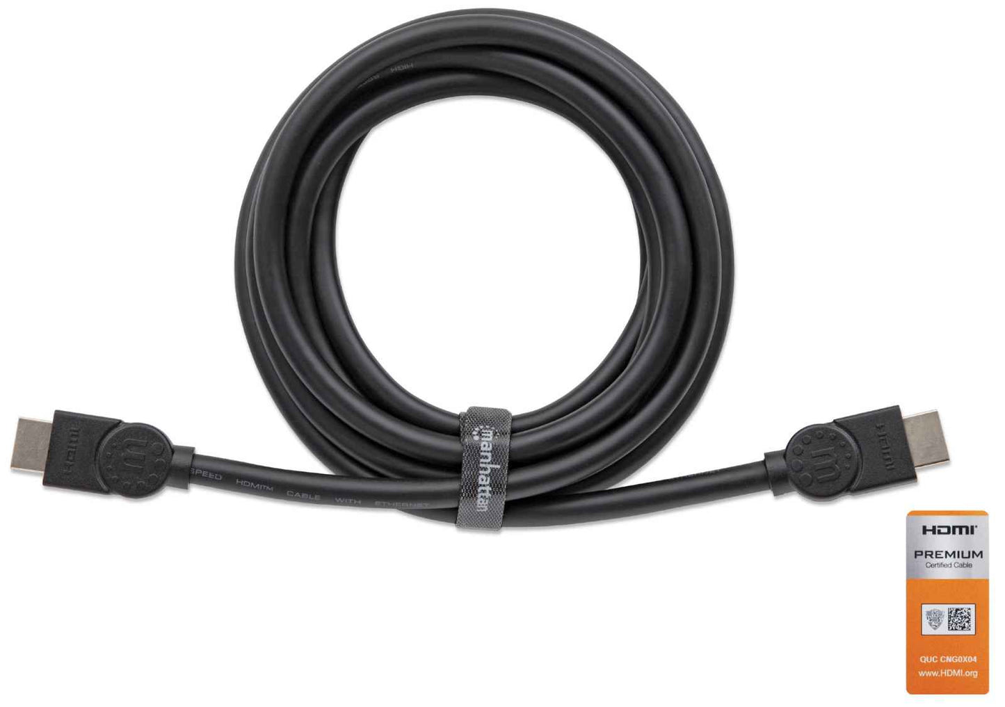 Cable Certificado Premium Manhattan 355353, HDMI 2.0 Macho - HDMI 2.0 Macho, 4K, 60Hz, 3 Metros, Negro