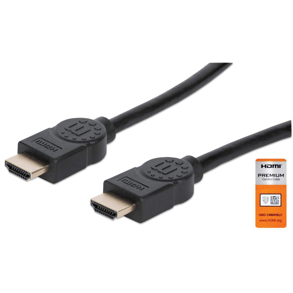 Cable Certificado Premium Manhattan 355377, HDMI Macho - HDMI Macho, 4K, 60Hz, 9 Metros, Negro