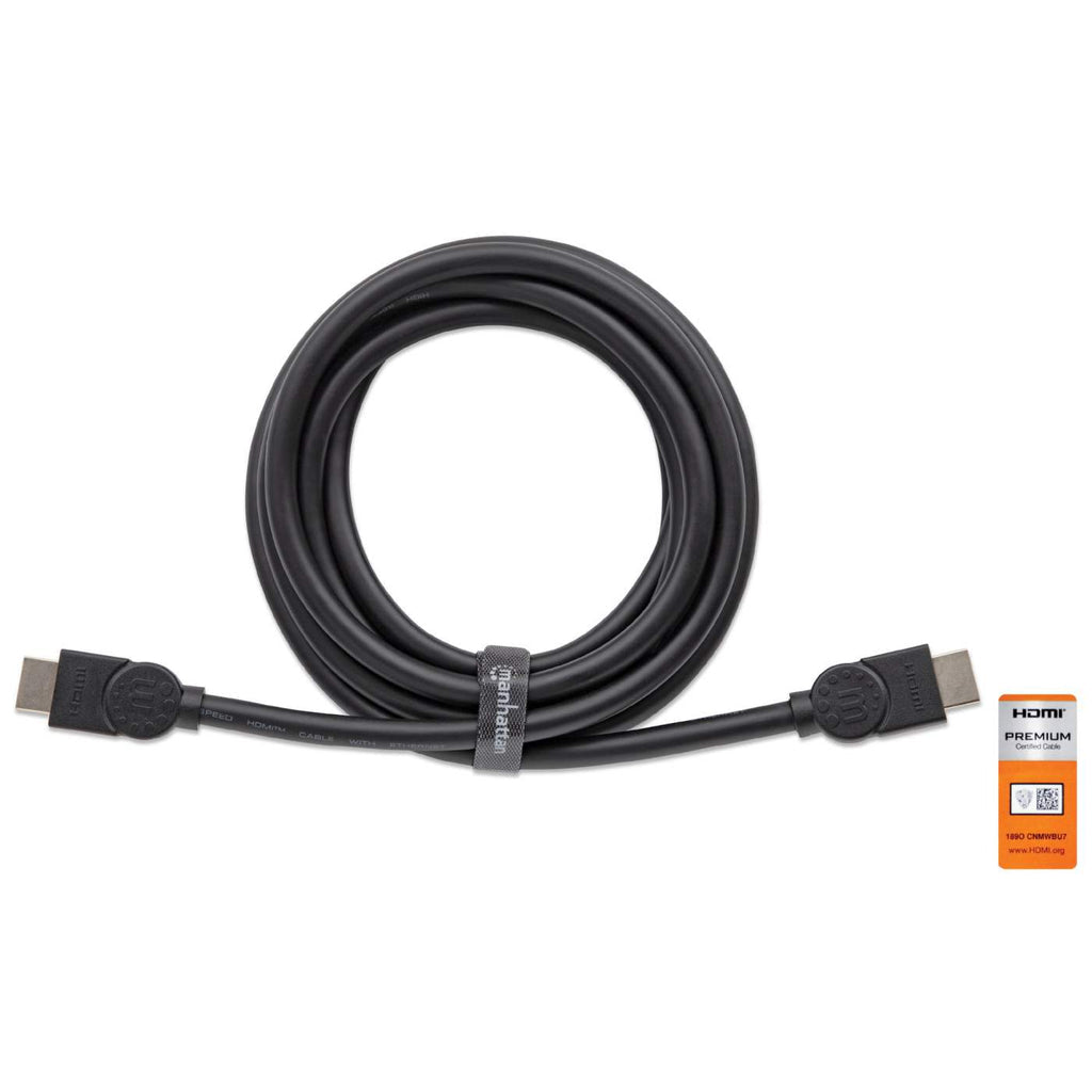 Cable Certificado Premium Manhattan 355377, HDMI Macho - HDMI Macho, 4K, 60Hz, 9 Metros, Negro