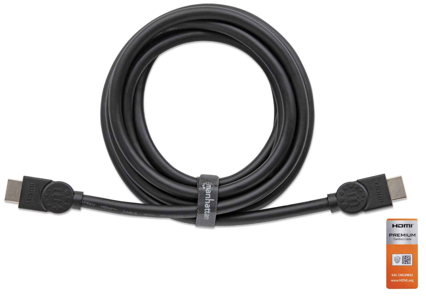 Cable Certificado Premium Manhattan 355346, HDMI 2.0 Macho - HDMI 2.0 Macho, 4K, 60Hz, 1.8 Metros, Negro