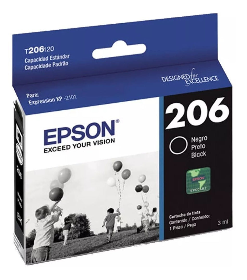 T206120-AL Cartucho Epson T206 Negro, 150 Páginas