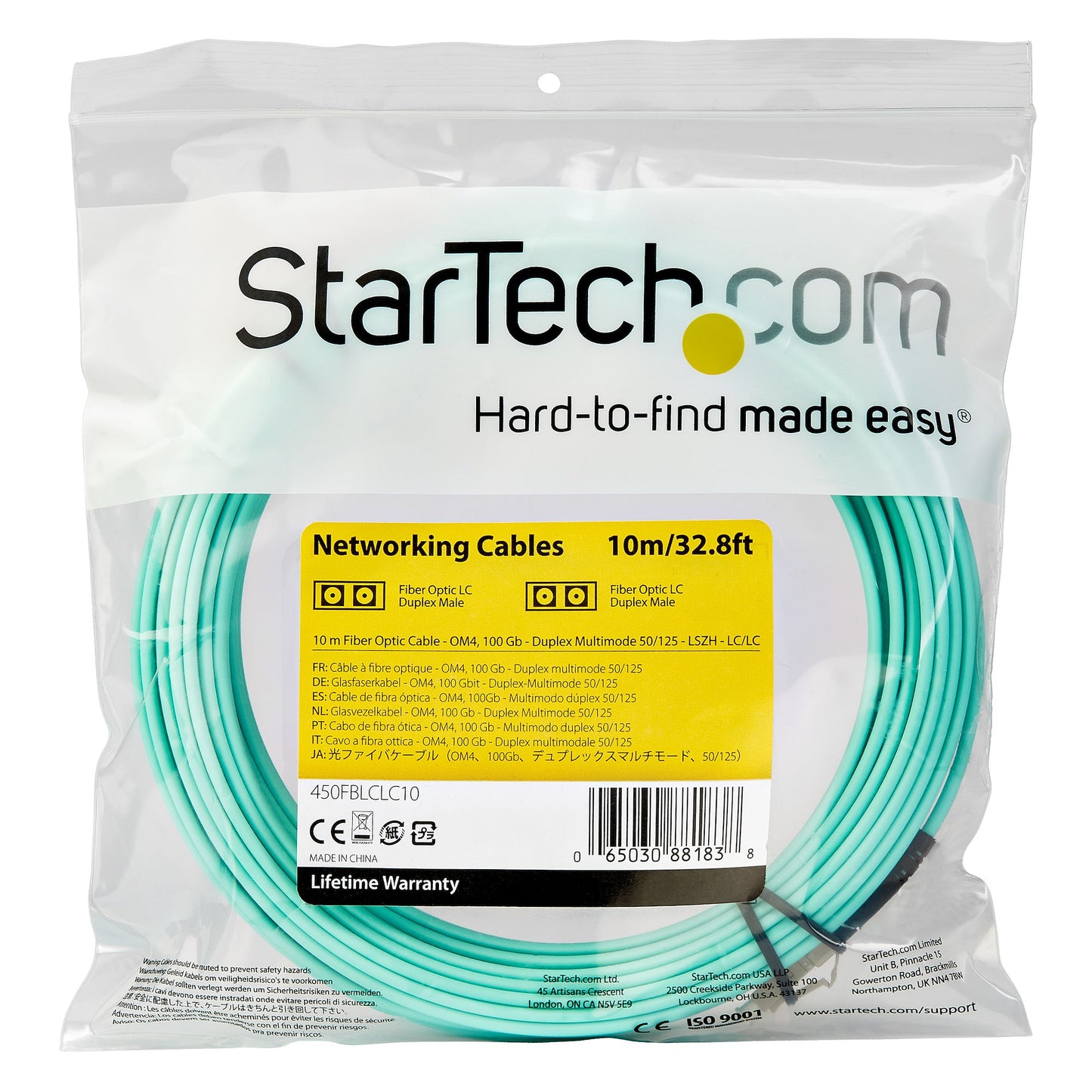 STARTECH CONSIG CABLE DE 10 M DE FIBRA OPTICA CABL AGUAMARINA LC A LC 50 125