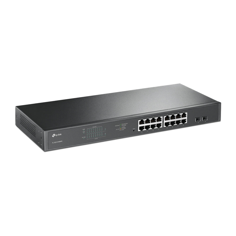 TP-LINK 16-PORT GIGABIT POE EASY SMART PERP SWITCH 16 GIGABIT RJ45 PORTS 2 S