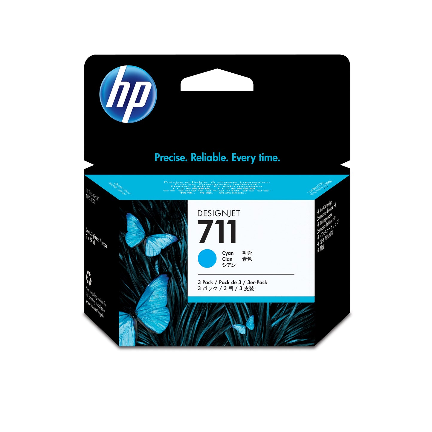 CZ134A Cartucho HP 711 Paquete Triple Cian Original 29ml