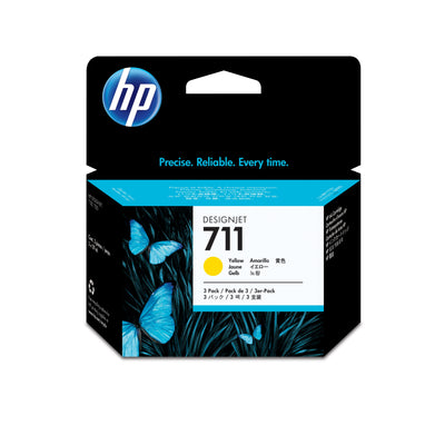 CZ136A Cartucho HP 711 Paquete Triple Amarillo Original 29ml