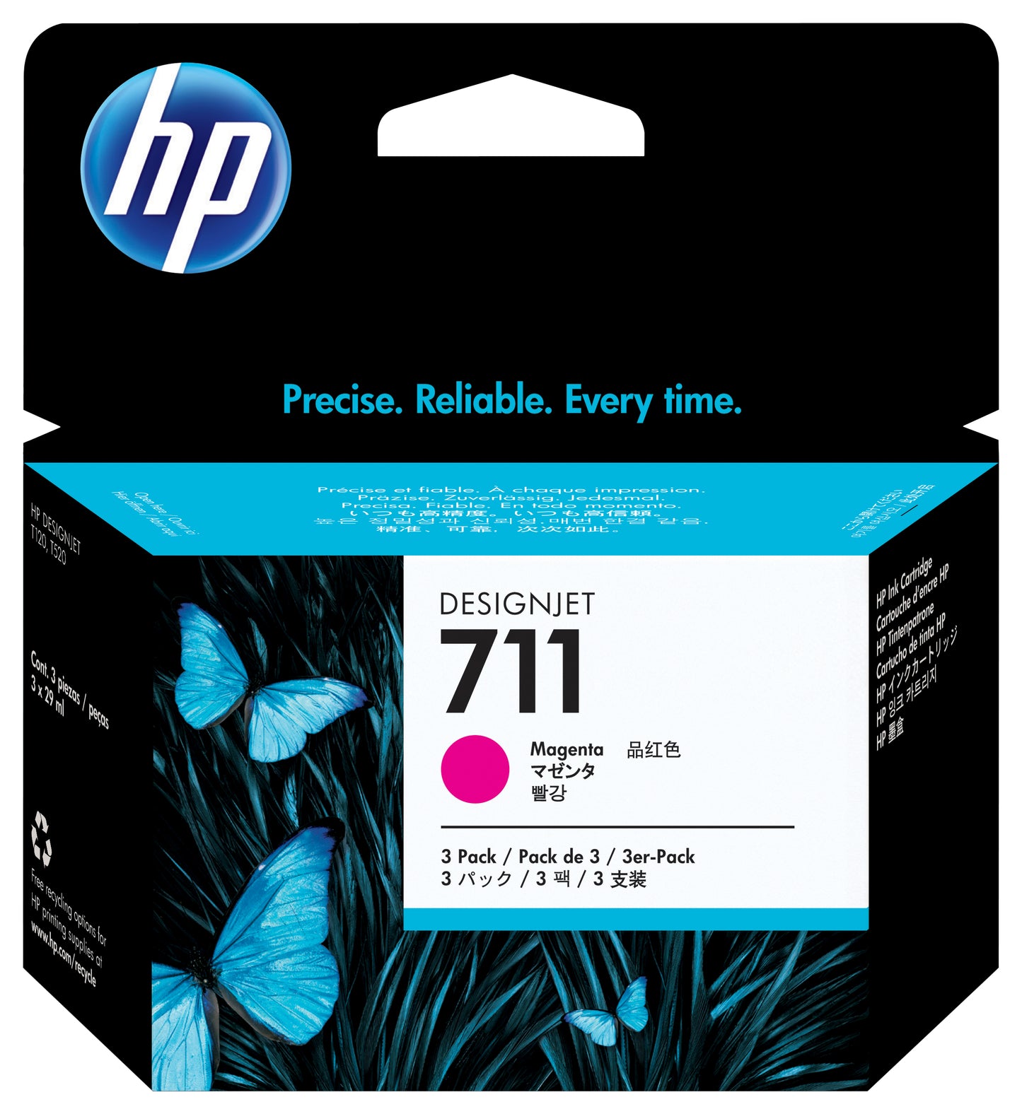 CZ135A Cartucho HP 711 Paquete Triple Magenta Original 29ml