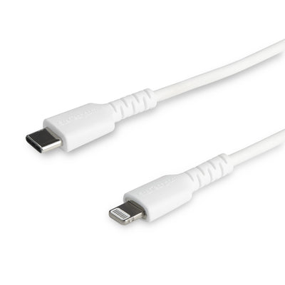 STARTECH CONSIG CABLE USB-C A LIGHTNING DE 1M RACK COLOR BLANCO - CERTIFICADO MFI