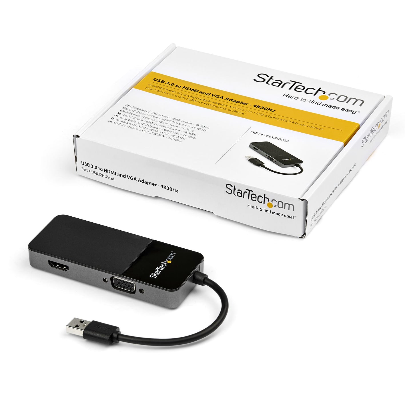 STARTECH CONSIG ADAPTADOR DE VIDEO USB 3.0 A H ADAP DMI Y VGA - 4K 30HZ - MULTIPUERTOS