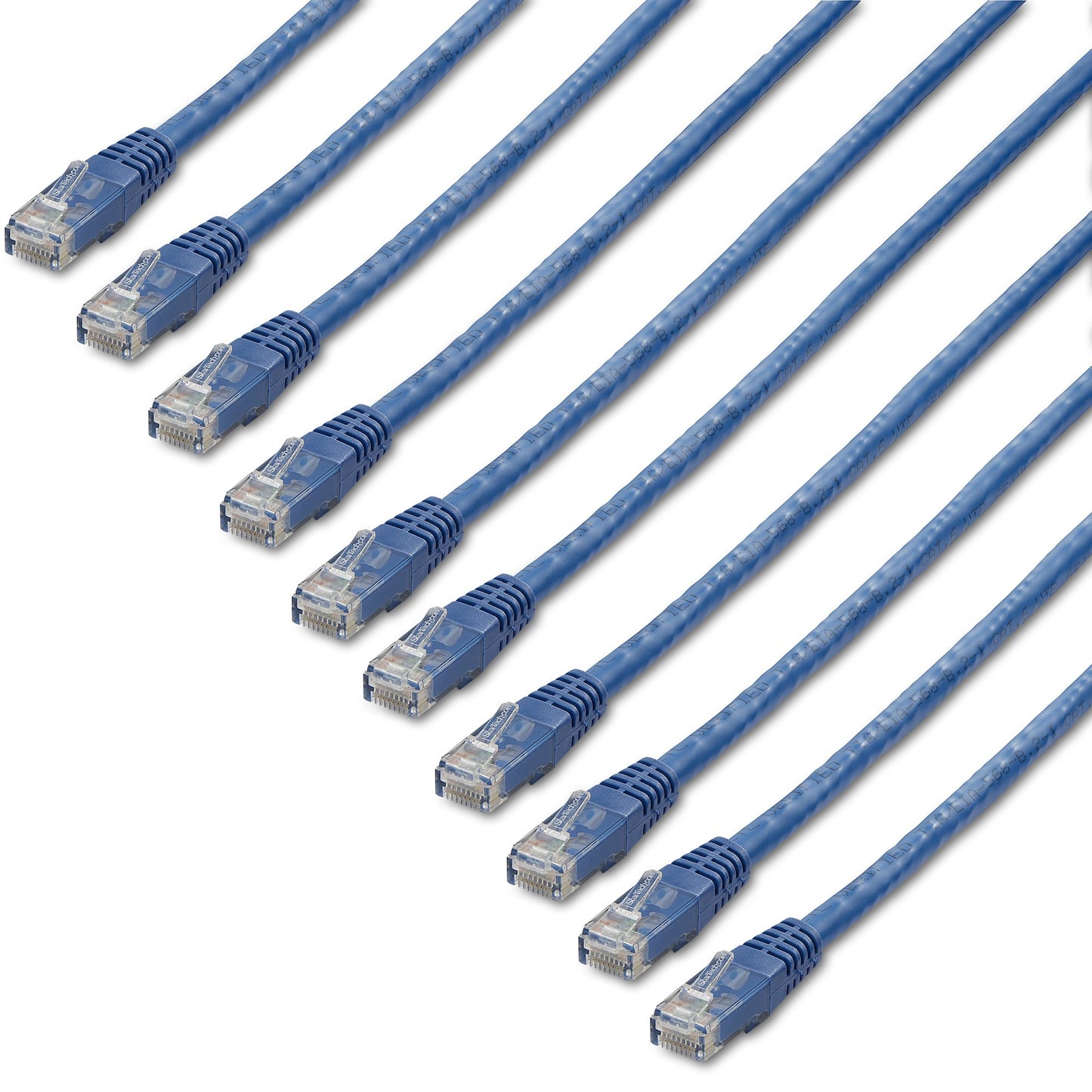 STARTECH CONSIG CABLE DE RED RJ45 CAT6 AZUL DE CABL 30CM - PACK DE 10 - MOLDEADO