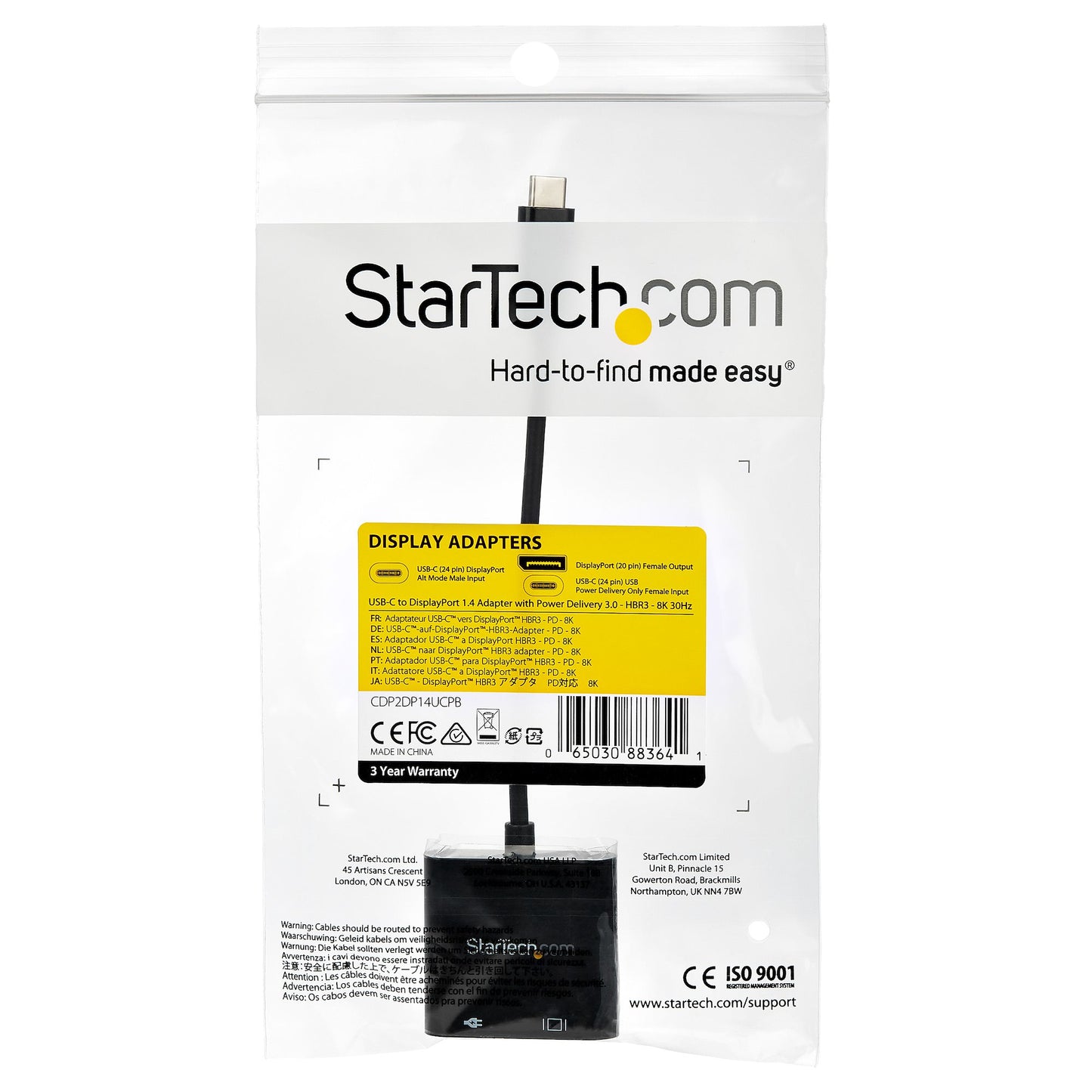 STARTECH CONSIG ADAPTADOR DE VIDEO USB-C A ADAP DISPLAYPORT - CON PD - 8K 30HZ - H