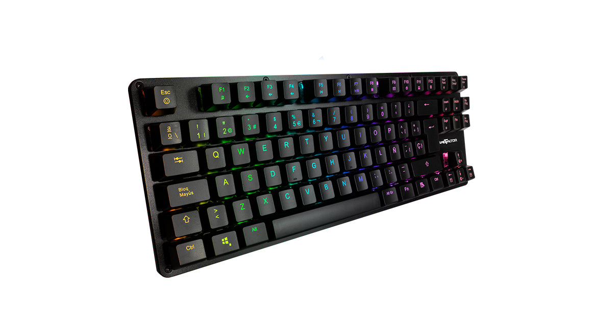 Teclado Gamer RGB KBG500-BL Game Factor, Mecánico, Switch KRED Blue, Alámbrico, Negro (Español)