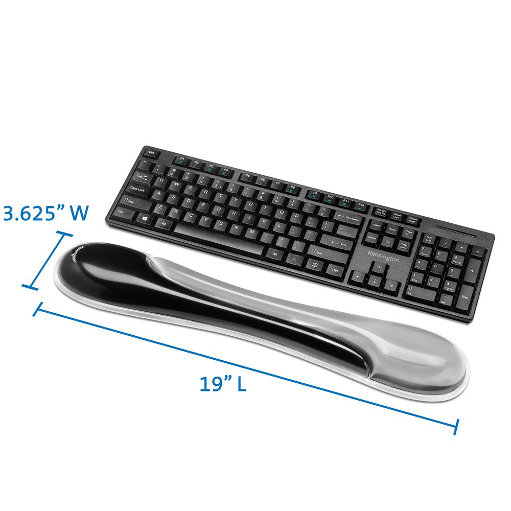 Almohadilla descansa muñecas de gel para teclado K62395US Kensington, Negro/gris