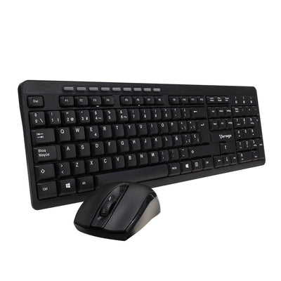 Kit de teclado y mouse KM-304 Vorago, Inalámbrico, USB, Negro (Español)