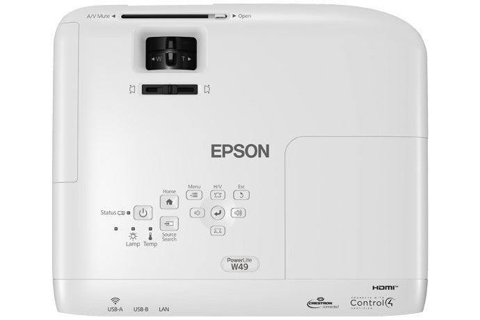 EPSON PROYECTOR EPSON POWERLITE W49 PROJ 3800 LUMENES WXGA HDMI/RJ-45