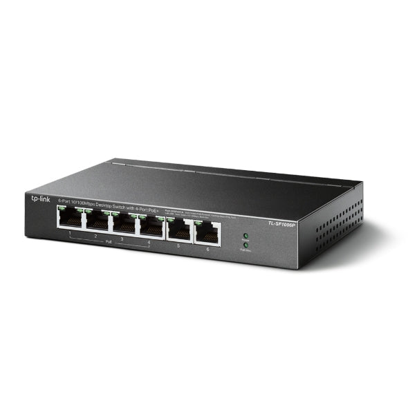 TP-LINK SWITCH DE ESCRITORIO DE 6 PUERTPERP OS A 10/100 MBPS CON 4 PUERTOS POE