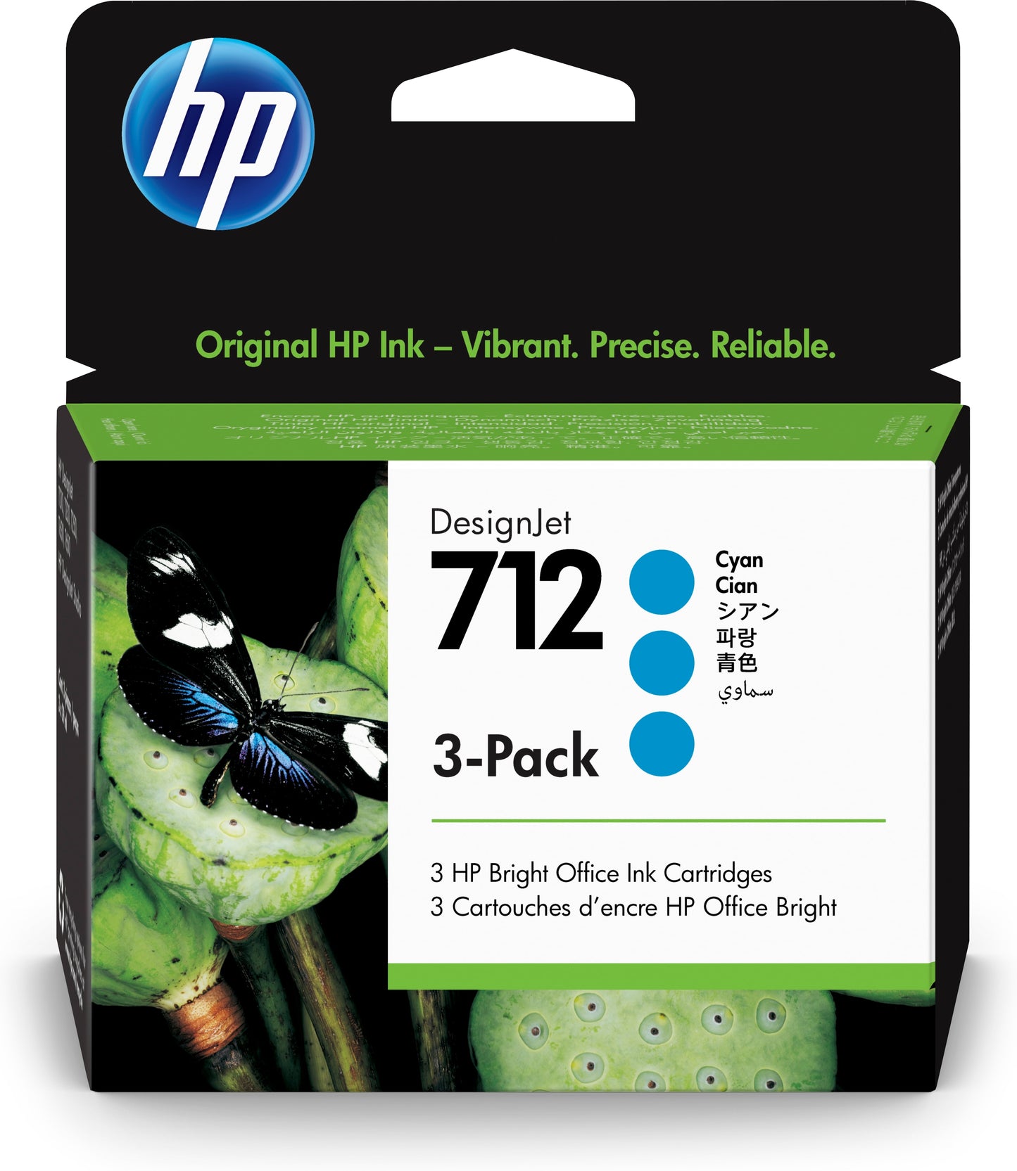 3ED77A Cartucho HP DesignJet 712 Cian Original, 29 ml - 3 Piezas