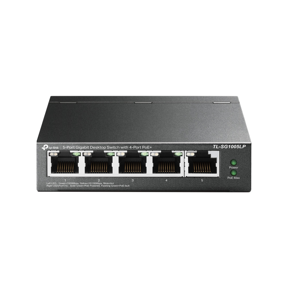 Switch TP-Link Gigabit Ethernet TL-SG1005LP, 5 Puertos 10/100/1000 (4x PoE+), 10Gbit/s, 2000 Entradas - No Administrable