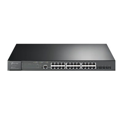 Switch TP-Link Gigabit Ethernet TL-SG3428XMP, 24 Puertos PoE+ 10/100/1000Mbps + 4 Puertos SFP+, 128 Gbit/s, 16.000 Entradas - Gestionado