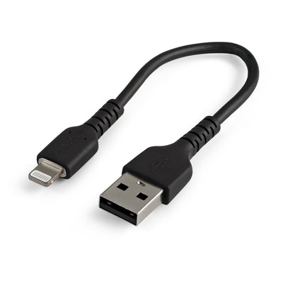 Cable de Carga Certificado Startech.com RUSBLTMM15CMB, MFi Lightning Macho - USB A 2.0 Macho, 15cm, Negro