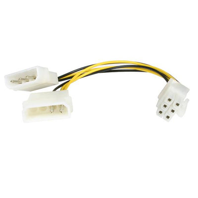 STARTECH CONSIG CABLE ADAPTADOR ALIMENTACION CABL 15CM LP4 A PCI-E 6PIN DE TARJETA.