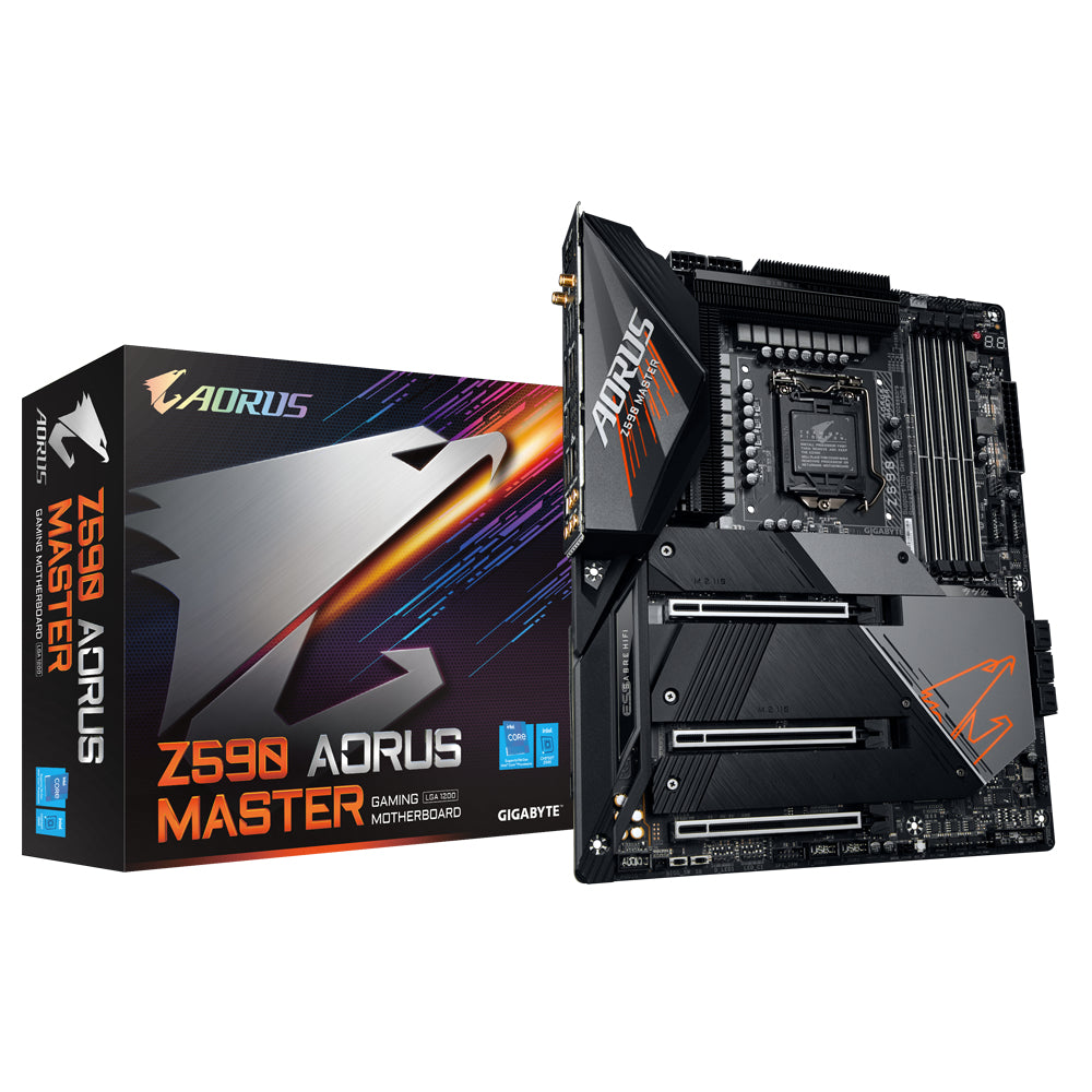 GIGABYTE (ARROBA) TARJETA MADRE Z590 AORUS MASTERCPNT LGA 1200 ATX DDR4 DP/WIFI 6