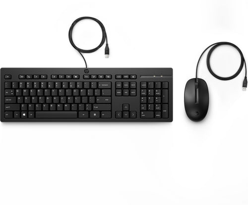 Kit de teclado y mouse HP 225, Alámbrico, USB-A, Negro