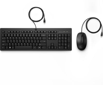 Kit de teclado y mouse HP 225, Alámbrico, USB-A, Negro