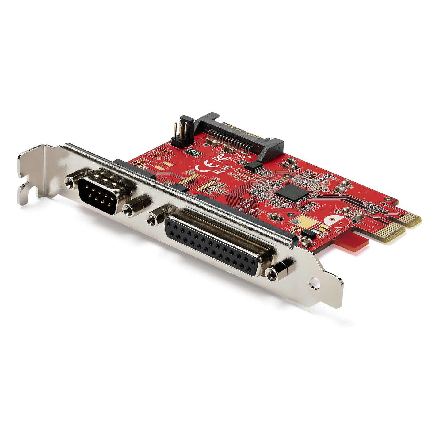 StarTech Tarjeta PCI Express con Puerto Serial y Paralelo, Tarjeta Adaptadora Combo PCIe con Puerto Paralelo DB25 y Puerto Serie RS232