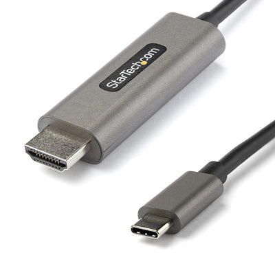 Cable StarTech.com CDP2HDMM1MH, HDMI 1.4 Macho - USB-C Macho, 4K, 60Hz, 1 Metro, Negro/Plata
