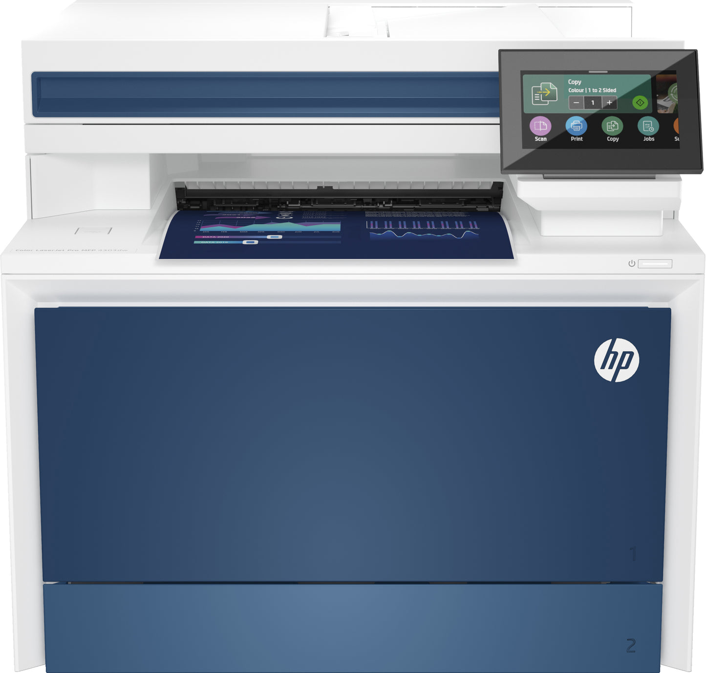 HP LaserJet Pro 4303dw  Multifuncional láser a color  Remplaza a M479dw (W1A77A)  Conexión Wi-Fi, Bluetooth y ethernet  3 a 10 usuarios  Escáner de cama plana y ADF  Dúplex automático