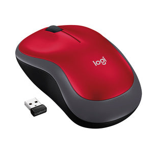 Ratón M185 Logitech, Inalámbrico, 1000DPI, Rojo/Negro