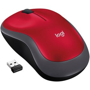 Ratón M185 Logitech, Inalámbrico, 1000DPI, Rojo/Negro